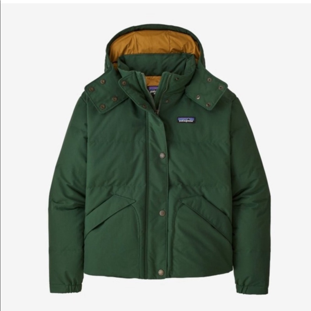 ISO sublime green with yellow hood Small Patagonia jacket
